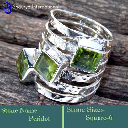 Peridot B - RSS868-Charming Trendy Designs Handmade Exclusive Rings 925 Ster