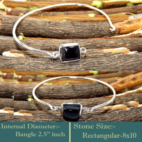 Black Onyx E - SNB999-Openable Beautiful New Preety Designs Handmade Bangles 92
