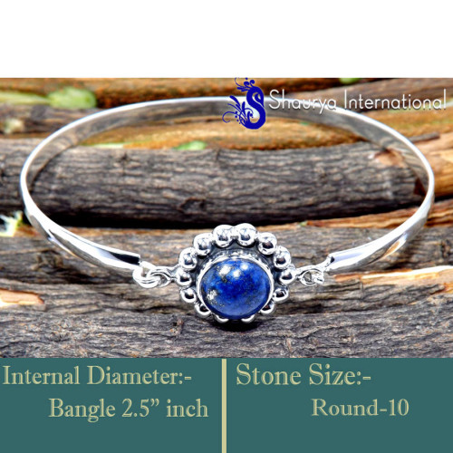 Lapis Lazuli C - SNB997-Openable Fabulous Wholesale Handmade Designer Bangles 925 Lapis Lazuli C - SNB997-Openable Fabulous Wholesale Handmade Designer Bangles 925