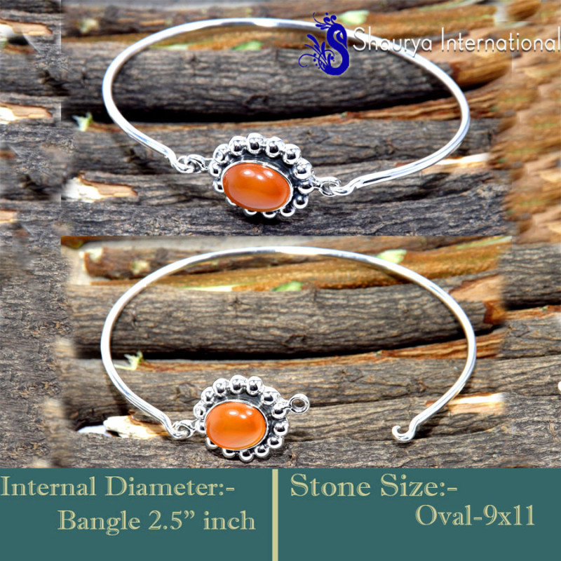 Carnelian Cab O - SNB997-Openable Fabulous Wholesale Handmade Designer Bangles 925