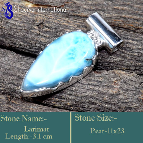 Larimar Cab B - SSP875-Marvellous Wholesale Handmade Designer Pendants 925 Sterl