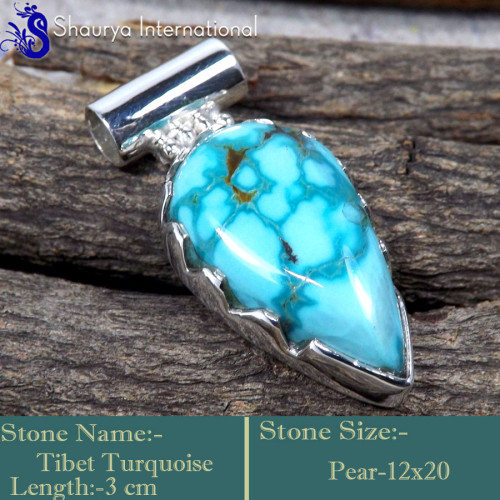 Tibet Turquoise C - SSP875-Marvellous Wholesale Handmade Designer Pendants 925 Sterl