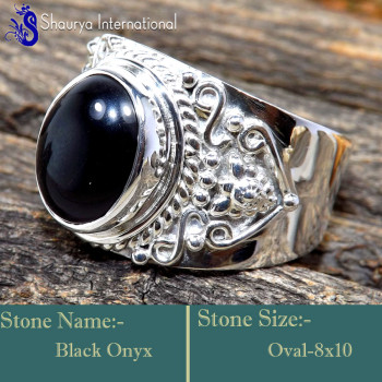 Black Onyx Cab J - RSS867-Fabulous Party Look Designer Elegant Rings 925 Sterling S Black Onyx Cab J - RSS867-Fabulous Party Look Designer Elegant Rings 925 Sterling S