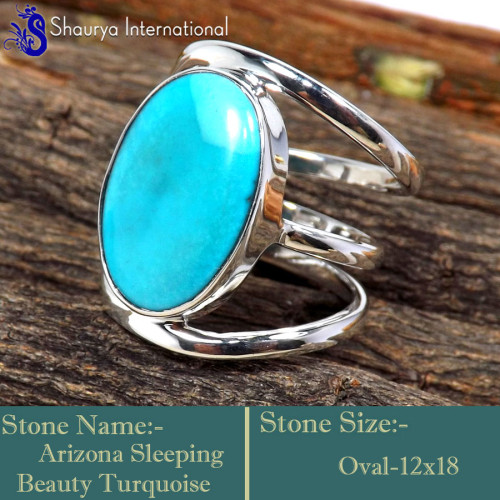Arizona Sleeping Beauty Turquoise C - RSS866-Genuine Gemstones Jewelry Handmade Design Adjustable Ring Arizona Sleeping Beauty Turquoise C - RSS866-Genuine Gemstones Jewelry Handmade Design Adjustable Ring