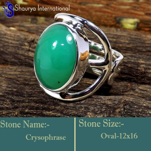 Crysophrase L - RSS866-Genuine Gemstones Jewelry Handmade Design Adjustable Ring