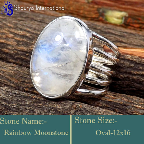 Rainbow Moonstone E - RSS863-Indian Company Made Designer Wholesale Rings 925 Sterling Rainbow Moonstone E - RSS863-Indian Company Made Designer Wholesale Rings 925 Sterling