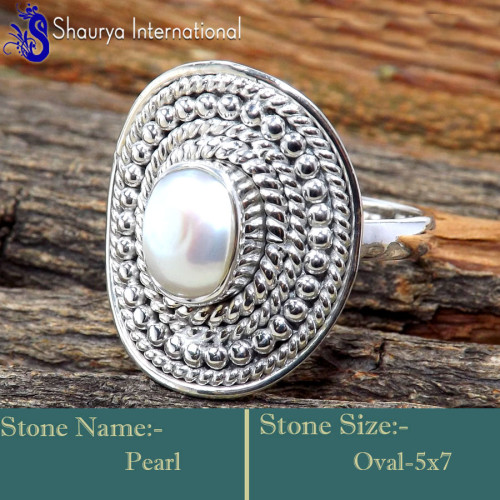 Pearl J - RSS862-Glamorous Cabochon Gemstone Exclusive Rings 925 Sterling Pearl J - RSS862-Glamorous Cabochon Gemstone Exclusive Rings 925 Sterling