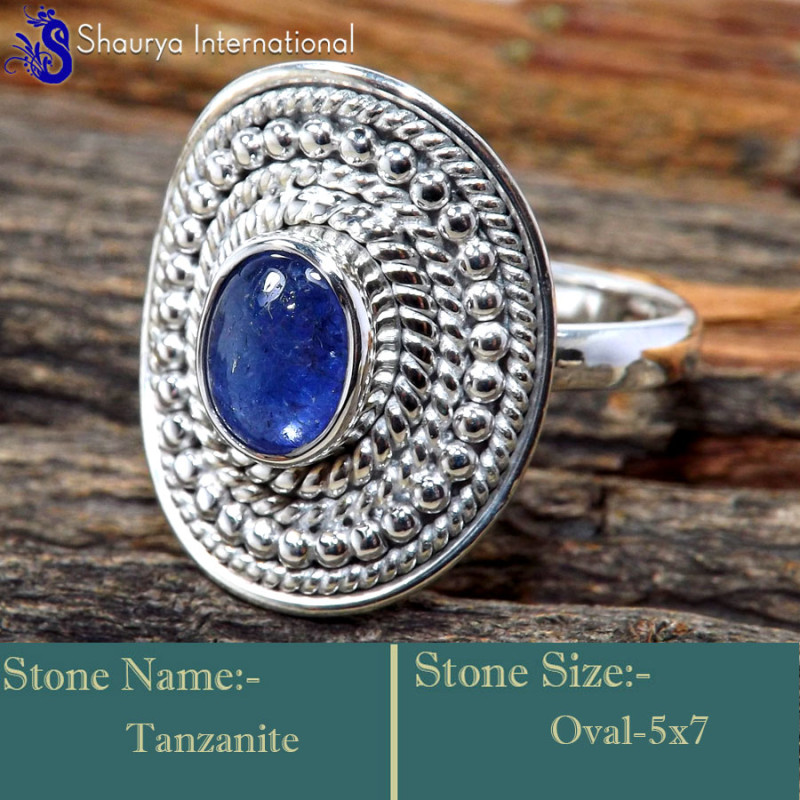 Tanzanite Cab O - RSS862-Glamorous Cabochon Gemstone Exclusive Rings 925 Sterling Tanzanite Cab O - RSS862-Glamorous Cabochon Gemstone Exclusive Rings 925 Sterling