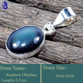 Rainbow Obsidian G - SSP872-Lovely Party Wear Handmade Exclusive Pendants 925 Sterlin Rainbow Obsidian G - SSP872-Lovely Party Wear Handmade Exclusive Pendants 925 Sterlin