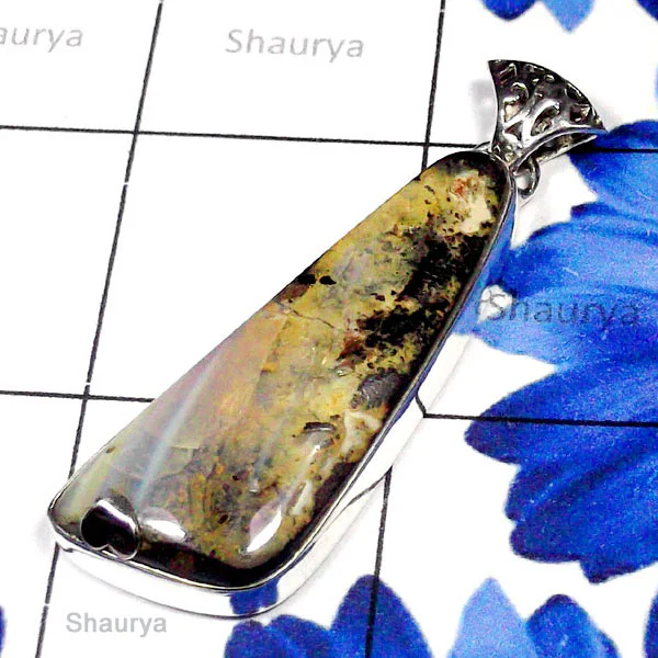 Bolder Opal B - ISP958-Bolder Opal Natural Gemstone Silver Pendant Bolder Opal B - ISP958-Bolder Opal Natural Gemstone Silver Pendant