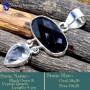 Black Onyx Cut & Crystal Cut C - SSP869-Stunning Preety Designs In Handmade Pendants 925 Sterling