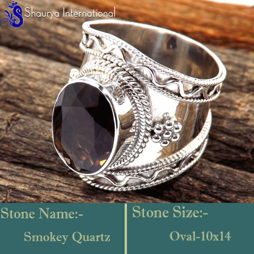 Smokey Cut A - RSS859-Trendy Look Colourful Designer Exclusive Rings 925 Sterli