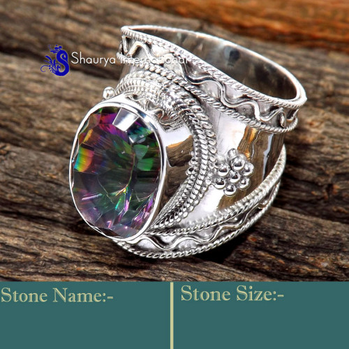 Mystic Quartz B - RSS859-Trendy Look Colourful Designer Exclusive Rings 925 Sterli