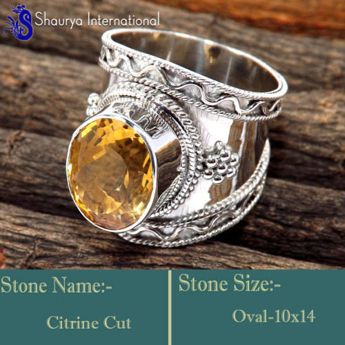 Citrine O - RSS859-Trendy Look Colourful Designer Exclusive Rings 925 Sterli