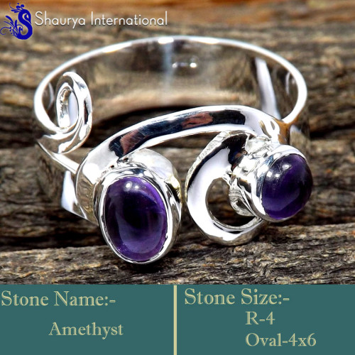 Amethyst Cab J - RSS858-925 Sterling Silver Company Wholesale Designer Rings Whol