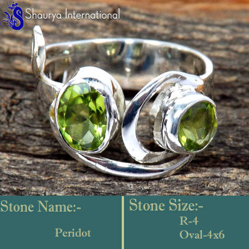 Peridot E - RSS857-Stunning Party Wear Factory Made Designer Rings 925 Sterl