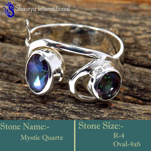 Mystic Quartz F - RSS857-Stunning Party Wear Factory Made Designer Rings 925 Sterl