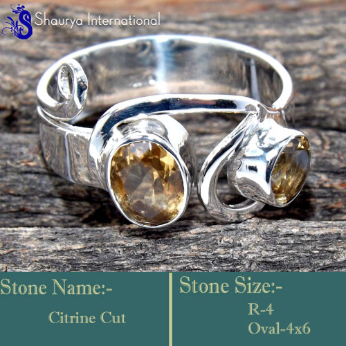 Citrine Cut L - RSS857-Stunning Party Wear Factory Made Designer Rings 925 Sterl