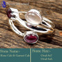 Garnet Cab & Rose Cab C - RSS854-925 Sterling Silver Gorgeous Handmade Wholesale Rings Com
