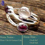 Garnet Cab & Rose Cab C - RSS854-925 Sterling Silver Gorgeous Handmade Wholesale Rings Com