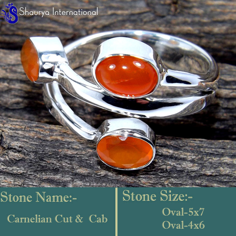 Carnelian Cab & Cut F - RSS854-925 Sterling Silver Gorgeous Handmade Wholesale Rings Com