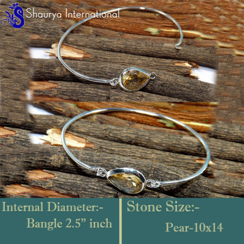 Citrine Cut A - SNB994-Marvellous Latest Style Handmade Designer Bangle 925 Ster Citrine Cut A - SNB994-Marvellous Latest Style Handmade Designer Bangle 925 Ster