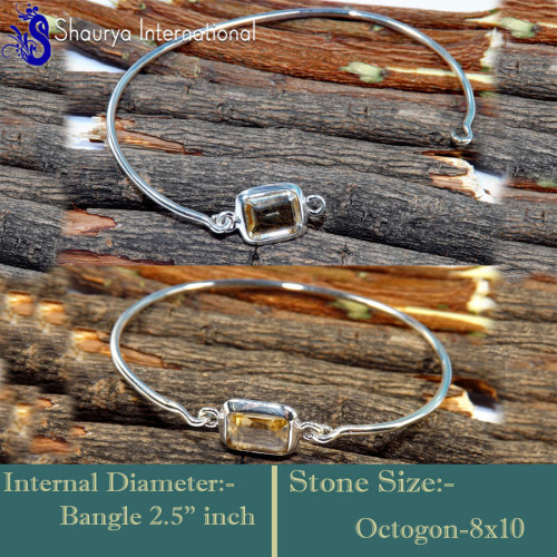 Citrine Cut C - SNB994-Marvellous Latest Style Handmade Designer Bangle 925 Ster Citrine Cut C - SNB994-Marvellous Latest Style Handmade Designer Bangle 925 Ster