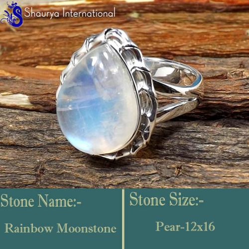 Rainbow Moonstone A - RSS851-Glorious Cabochon Factory Wholesale Exclusive Rings 925 S