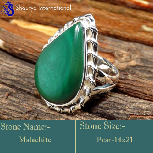 Malachite C - RSS851-Glorious Cabochon Factory Wholesale Exclusive Rings 925 S