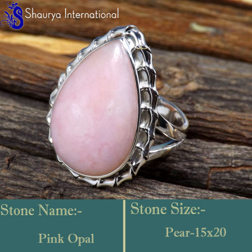 Pink Opal E - RSS851-Glorious Cabochon Factory Wholesale Exclusive Rings 925 S