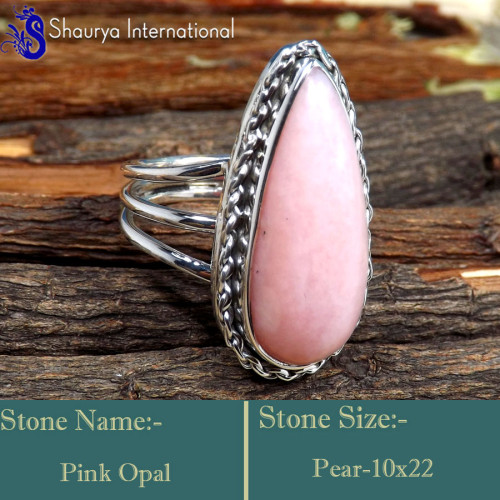 Pink Opal E - RSS850-925 Sterling Silver Fabulous Party Look Designer Rings Di Pink Opal E - RSS850-925 Sterling Silver Fabulous Party Look Designer Rings Di