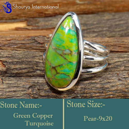 Green Copper Turquoise D - RSS849-Glamorous Party Look Handmade Colourful Rings 925 Sterlin Green Copper Turquoise D - RSS849-Glamorous Party Look Handmade Colourful Rings 925 Sterlin