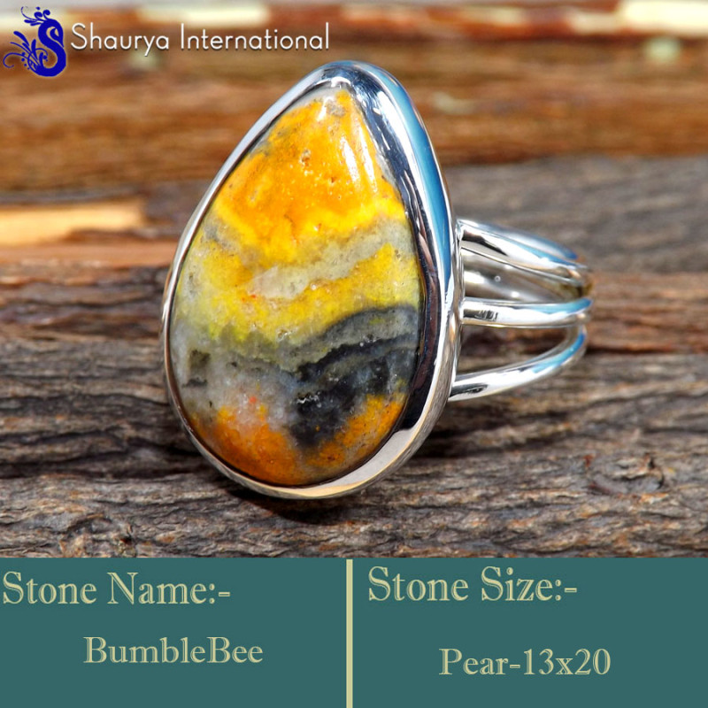 Bumble Bee G - RSS849-Glamorous Party Look Handmade Colourful Rings 925 Sterlin Bumble Bee G - RSS849-Glamorous Party Look Handmade Colourful Rings 925 Sterlin