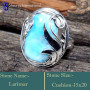 Larimar Cab B - RSS848-Lovely Valentine Special Designer Rings 925 Sterling Silv