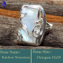 Rainbow Moonstone J - RSS848-Lovely Valentine Special Designer Rings 925 Sterling Silv