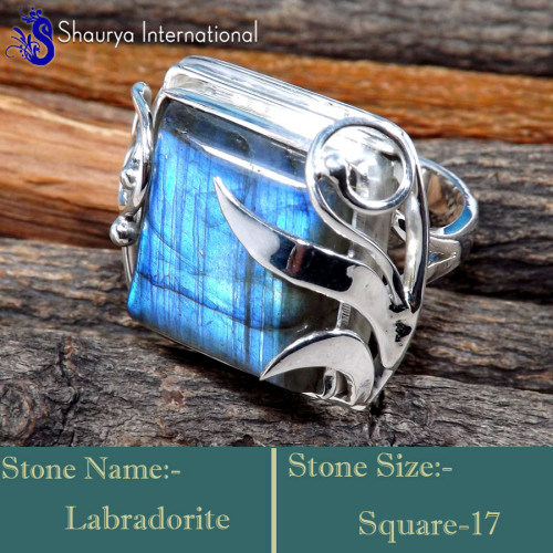 Labradorite Cab O - RSS848-Lovely Valentine Special Designer Rings 925 Sterling Silv