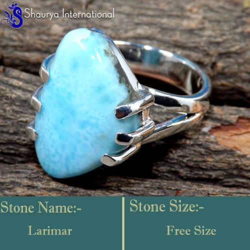 Larimar Cab E - RSS847-Glamorous Prong Setting Valentine's Special Rings 925 Ste