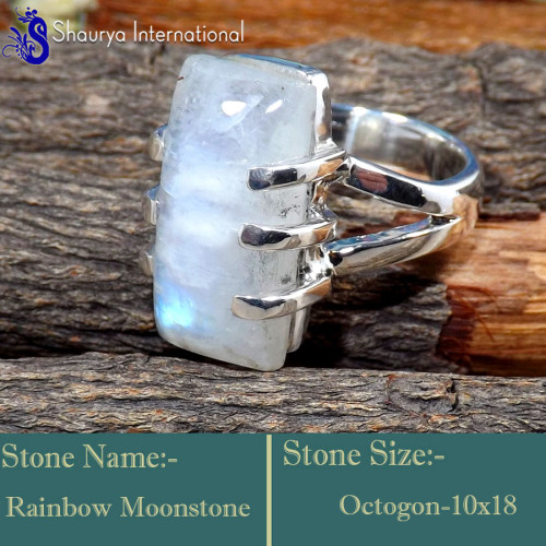 Rainbow Moonstone I - RSS847-Glamorous Prong Setting Valentine's Special Rings 925 Ste Rainbow Moonstone I - RSS847-Glamorous Prong Setting Valentine's Special Rings 925 Ste