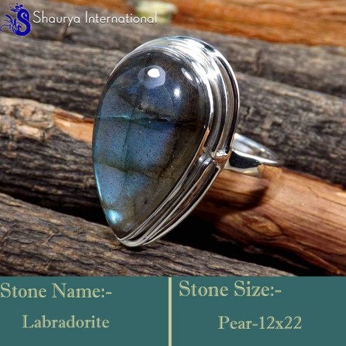 Labradorite Cab B - RSS846-Valentine's Offer Beautiful Handmade Designer Rings 925 S