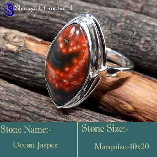 Ocean Jasper D - RSS846-Valentine's Offer Beautiful Handmade Designer Rings 925 S