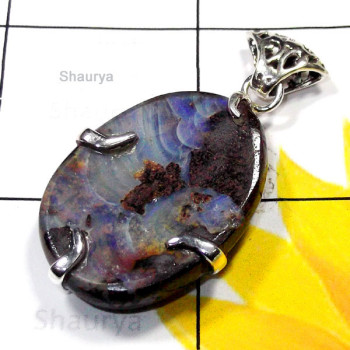 Bolder Opal E - SD962-Bolder Opal Natural Gemstone Designer Pendant Bolder Opal E - SD962-Bolder Opal Natural Gemstone Designer Pendant