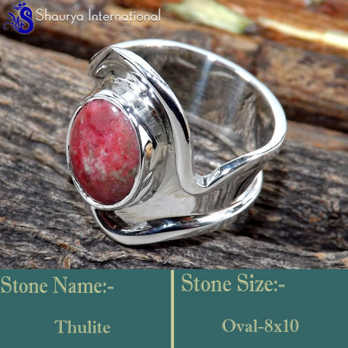 Thulite Cab C - RSS844-Charming Colourful Design Valentine's Gift Rings 925 Ster Thulite Cab C - RSS844-Charming Colourful Design Valentine's Gift Rings 925 Ster