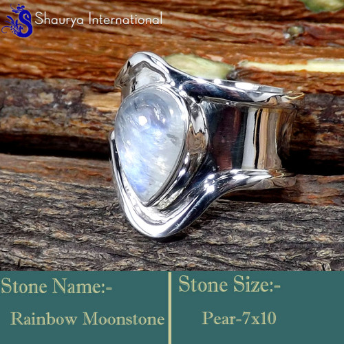 Rainbow Moonstone D - RSS844-Charming Colourful Design Valentine's Gift Rings 925 Ster Rainbow Moonstone D - RSS844-Charming Colourful Design Valentine's Gift Rings 925 Ster