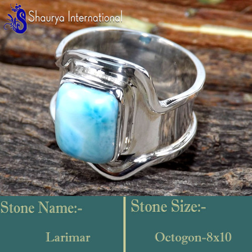 Larimar Cab L - RSS844-Charming Colourful Design Valentine's Gift Rings 925 Ster Larimar Cab L - RSS844-Charming Colourful Design Valentine's Gift Rings 925 Ster