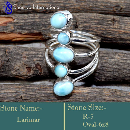 Larimar Cab C - SDR659-Valentine's Special Glorious Handmade Designer Rings 925