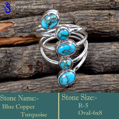 Blue Copper Turquoise F - SDR659-Valentine's Special Glorious Handmade Designer Rings 925 Blue Copper Turquoise F - SDR659-Valentine's Special Glorious Handmade Designer Rings 925