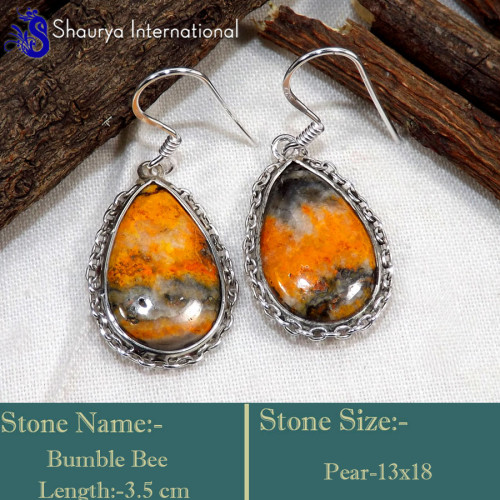 Bumble Bee A - BZE750-Genuine Bumble Bee Valentine's Special Handmade Earrings
