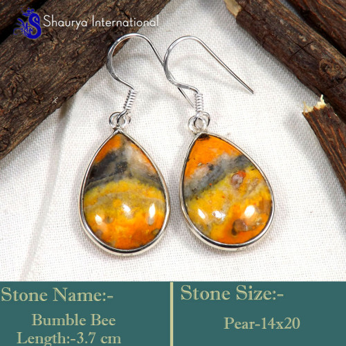 Bumble Bee E - BZE750-Genuine Bumble Bee Valentine's Special Handmade Earrings