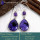 Charoite C - BZE746-Valentine's Offer Charoite Gemstone New Design Bezel Earr
