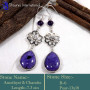 Charoite D - BZE746-Valentine's Offer Charoite Gemstone New Design Bezel Earr